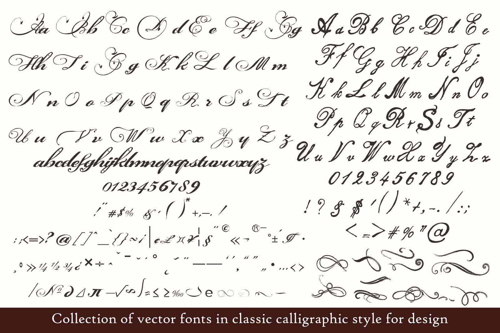 Classic Calligraphic Font And Ornament Collection
