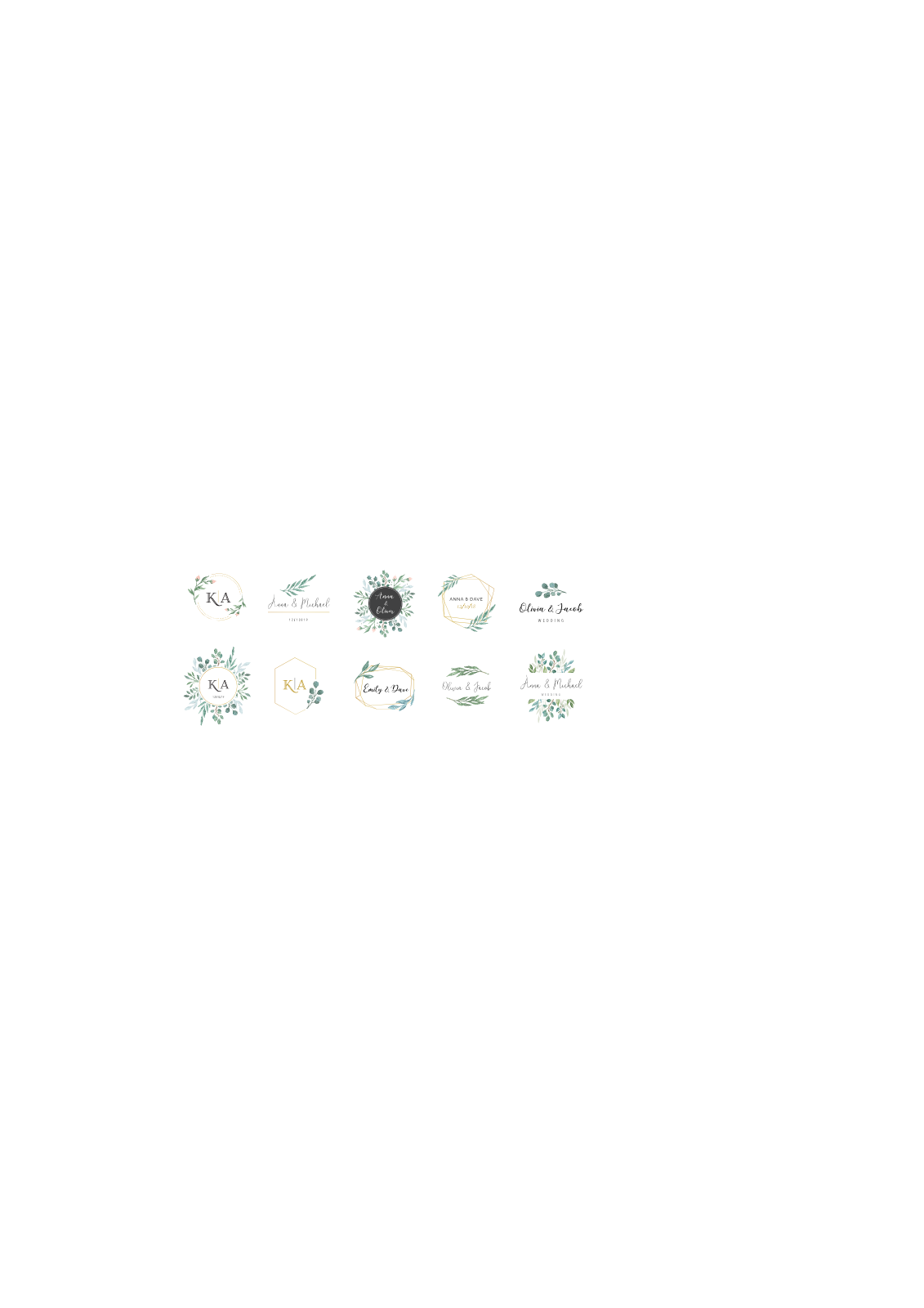 Wedding Monogram Logos With Floral Accents