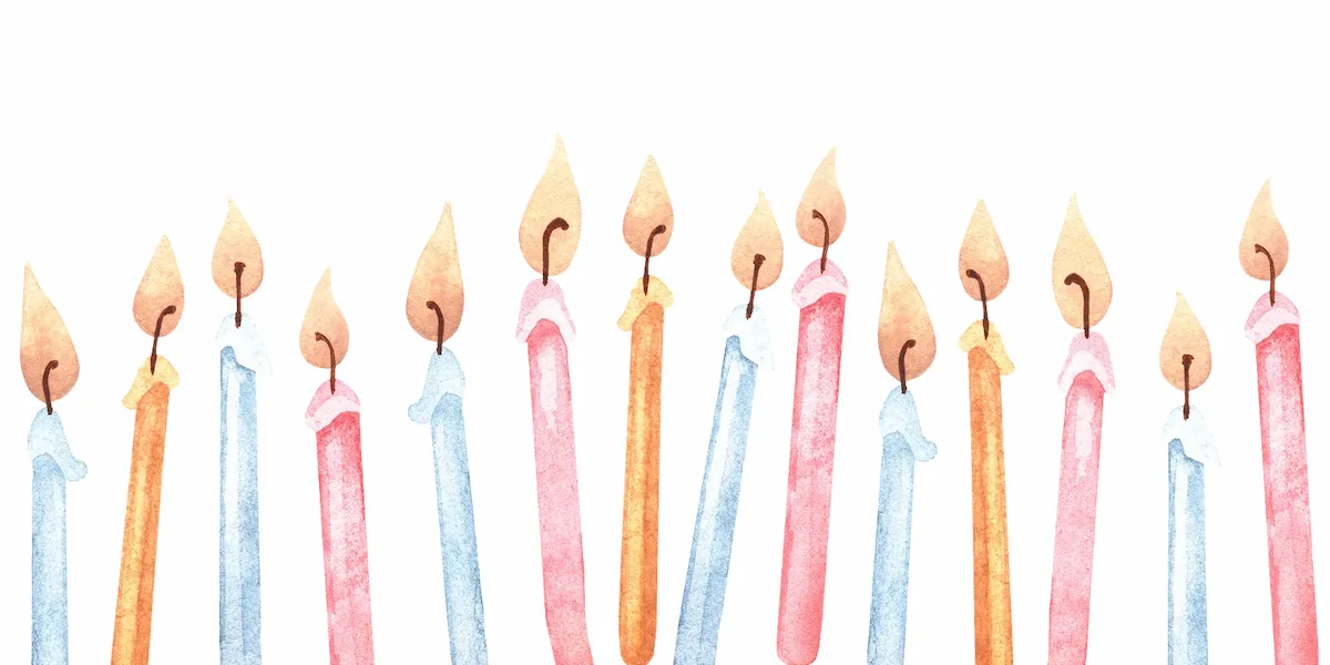 Laser cut and engrave Row Of Burning Birthday Candles