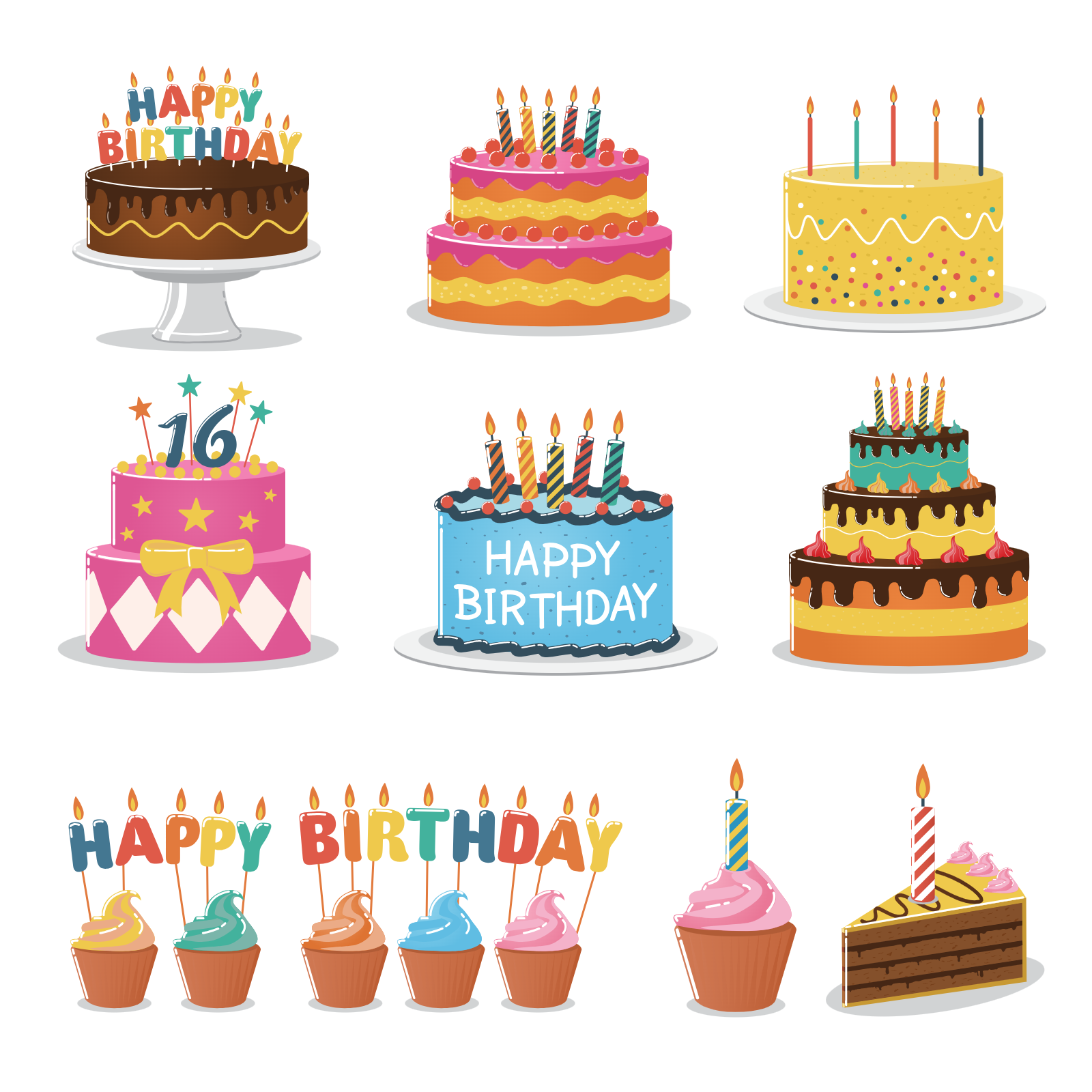 Collection Of Decorated Birthday Cakes