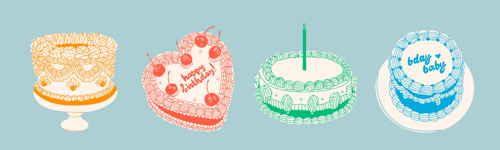 Collection Of Decorative Birthday Cakes