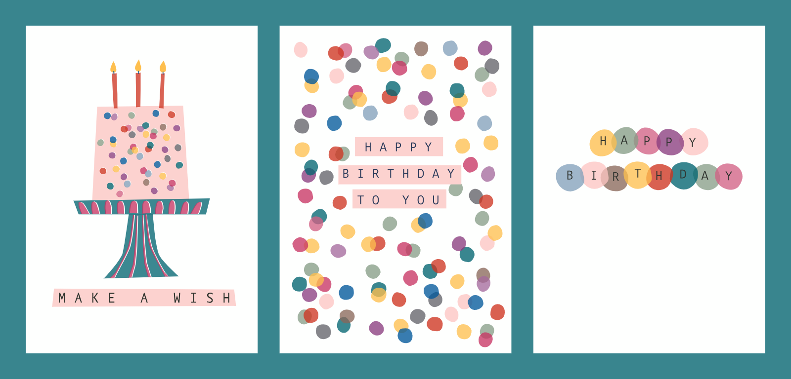 Birthday Greeting Cards With Cake Confetti