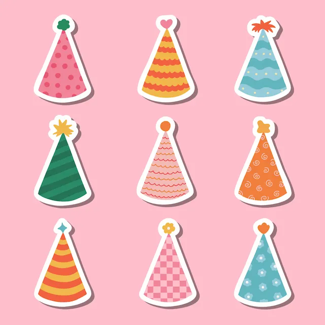 Collection Of Colorful Party Hats