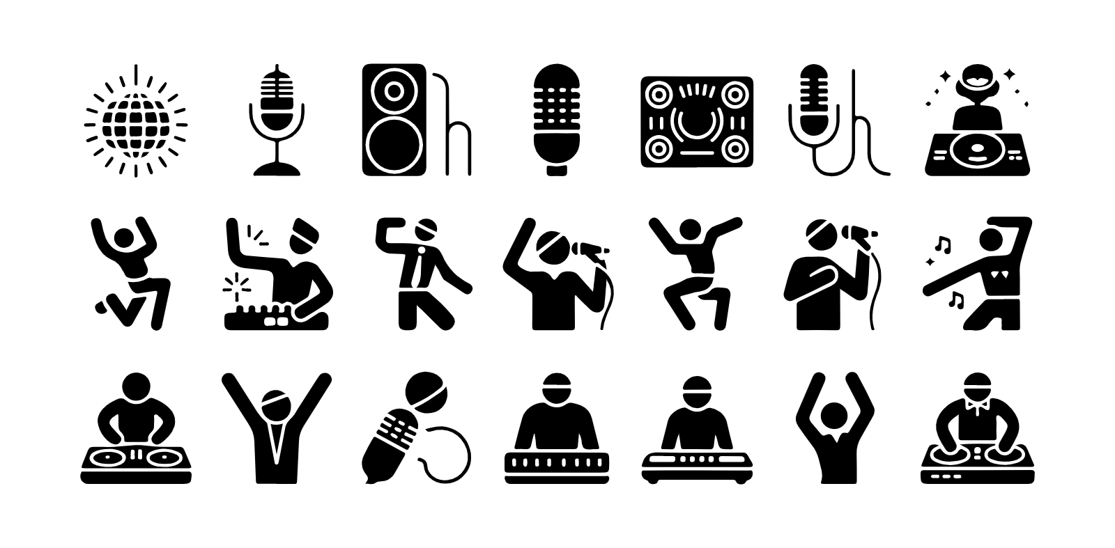 Music Festival And DJ Performance Icons