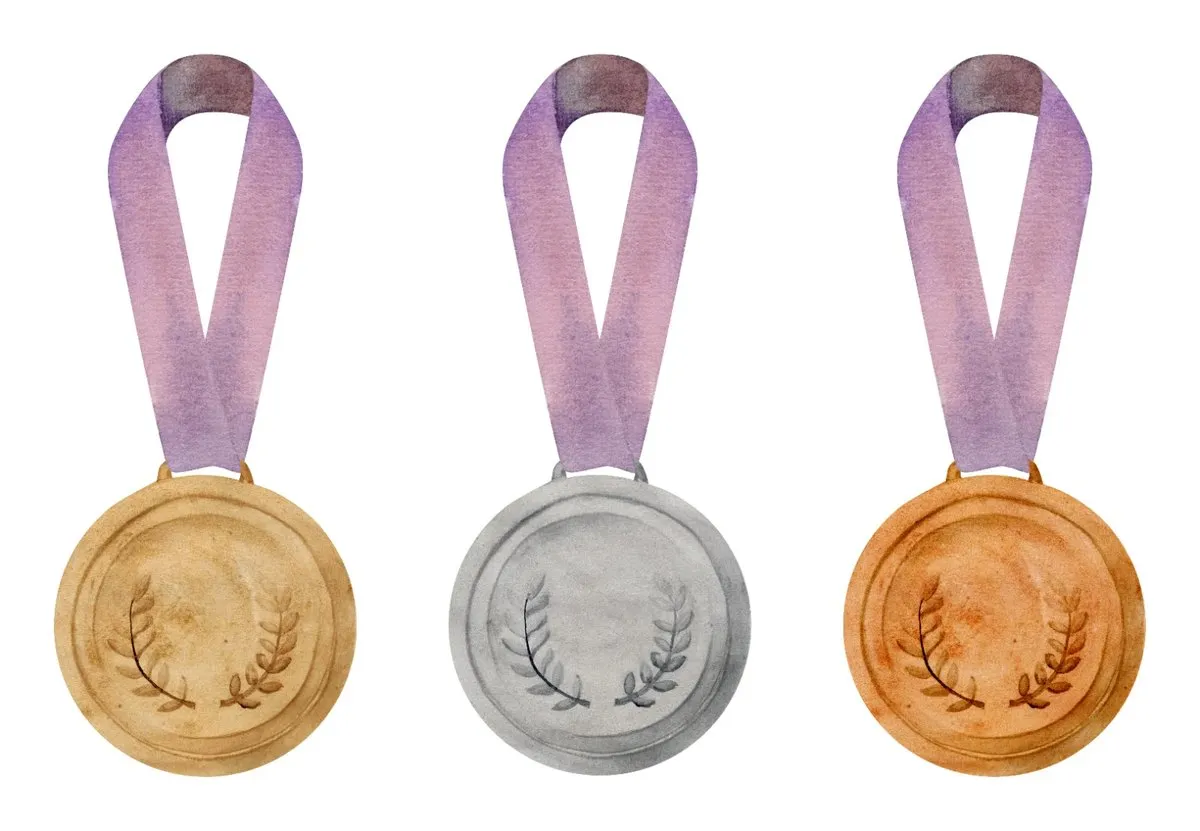 Laser cut and engrave Gold Silver And Bronze Award Medals