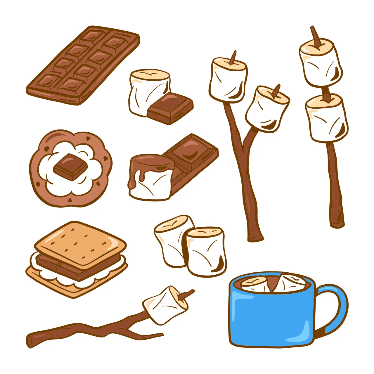 Laser cut and engrave Smores Ingredients And Campfire Treats Collection