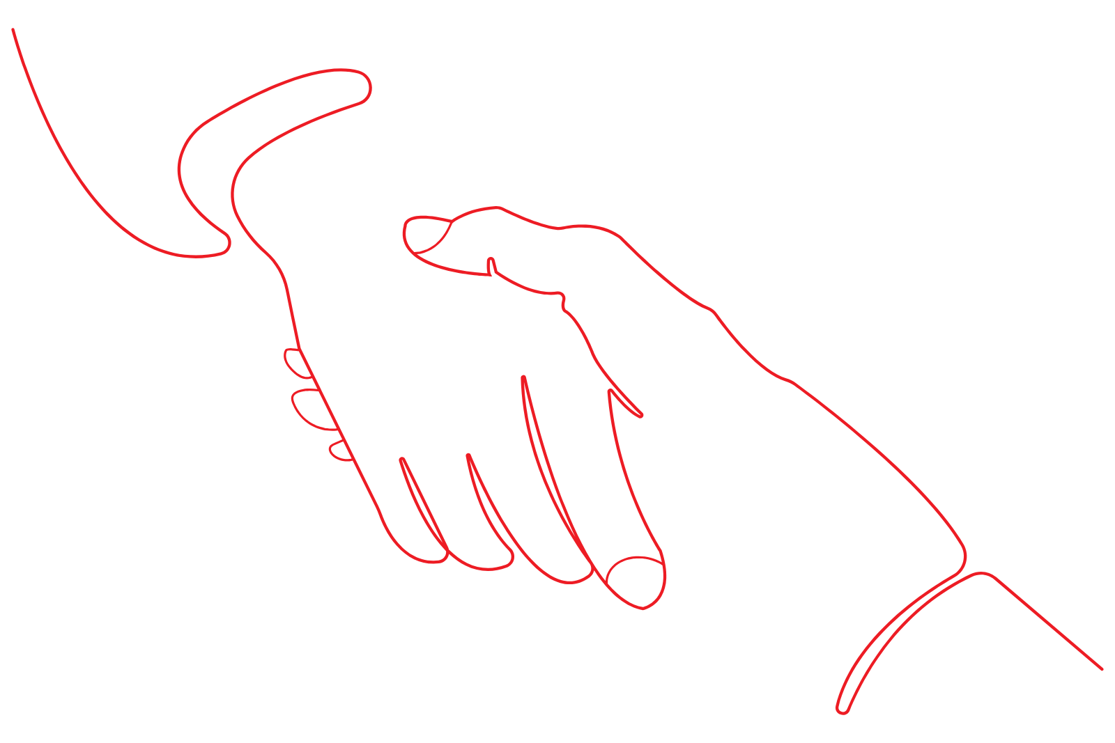 Handshake Continuous Line Art Design