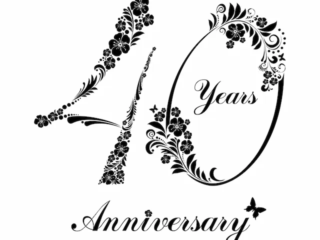Forty Year Anniversary Floral Number Design
