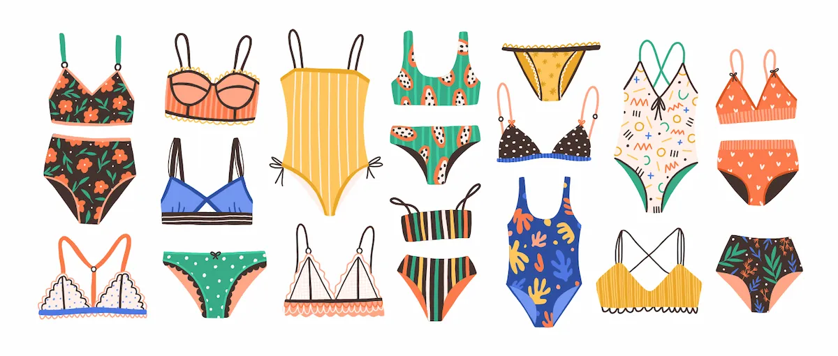 Laser cut and engrave Collection Of Patterned Summer Swimwear Sets