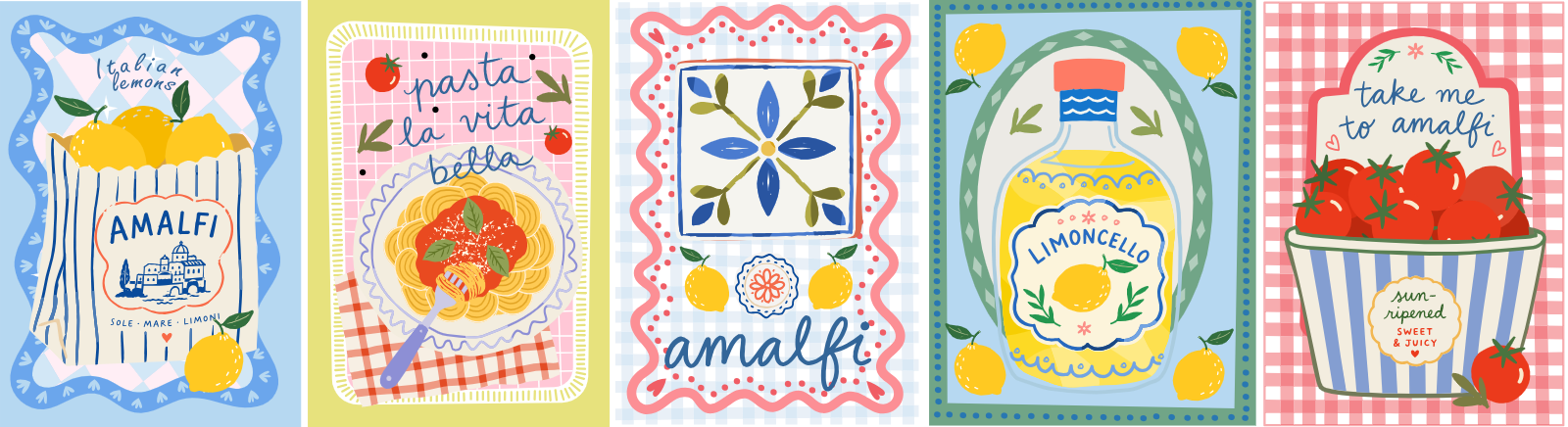 Amalfi Coast Italian Food Art Prints