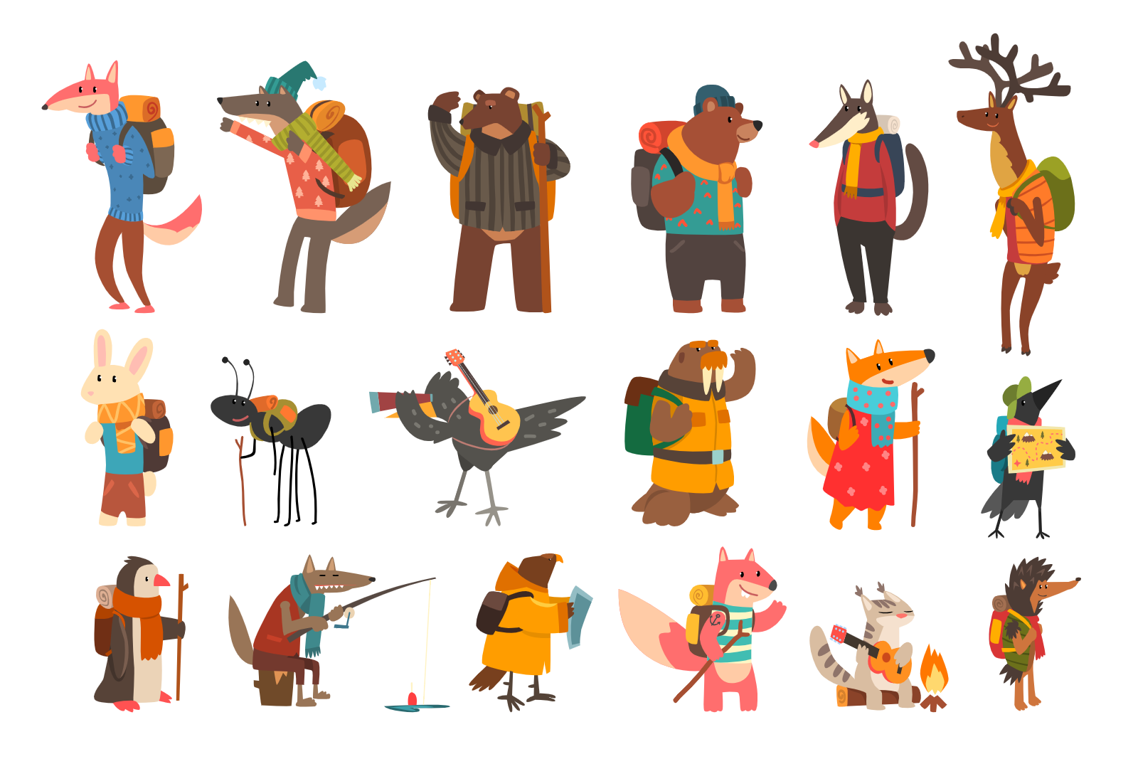 Forest Animals Camping And Hiking Set