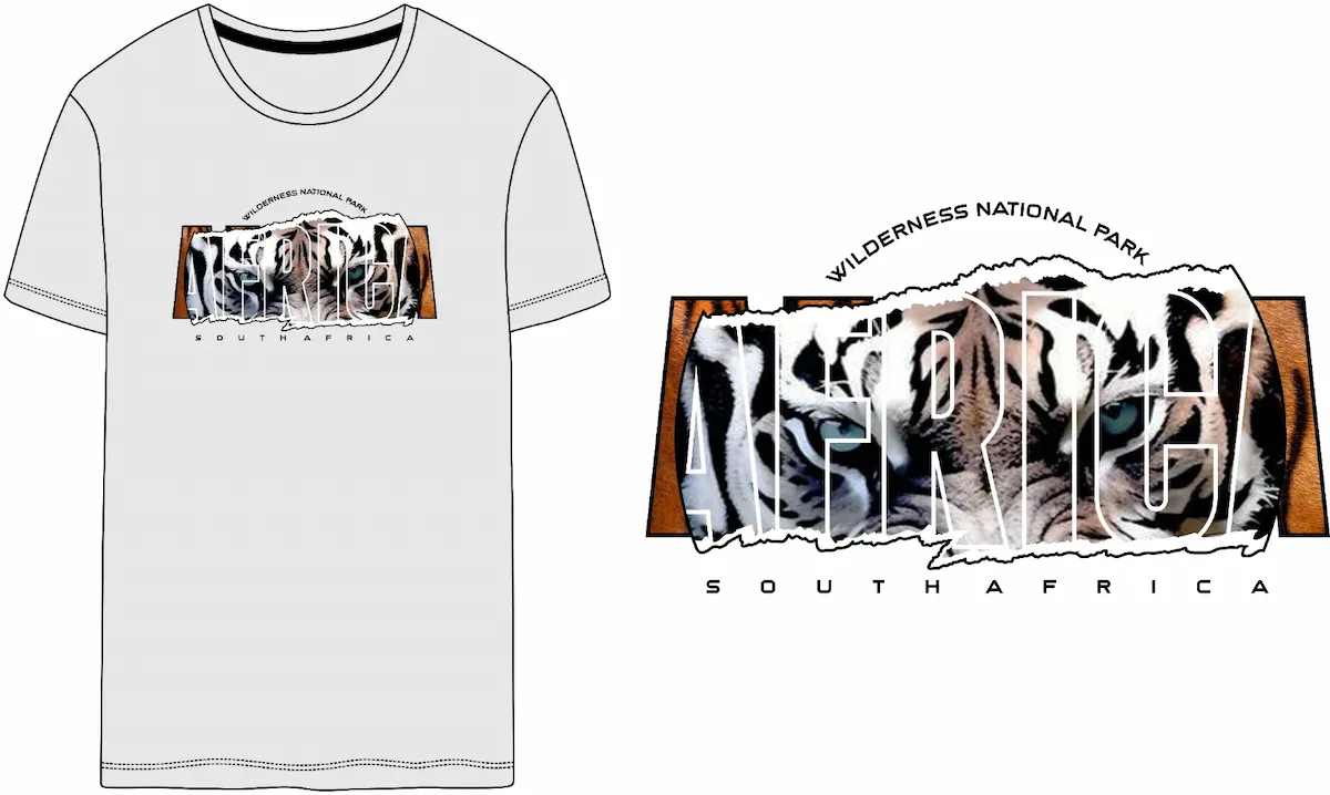 Laser cut and engrave Tiger Face Graphic T-Shirt Design