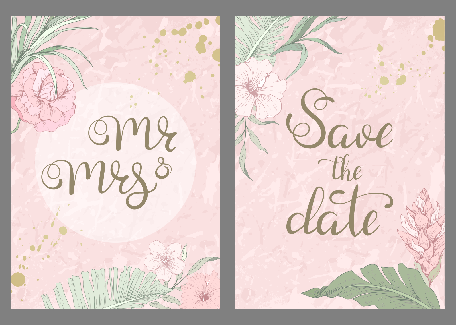 Floral Wedding Save The Date Cards
