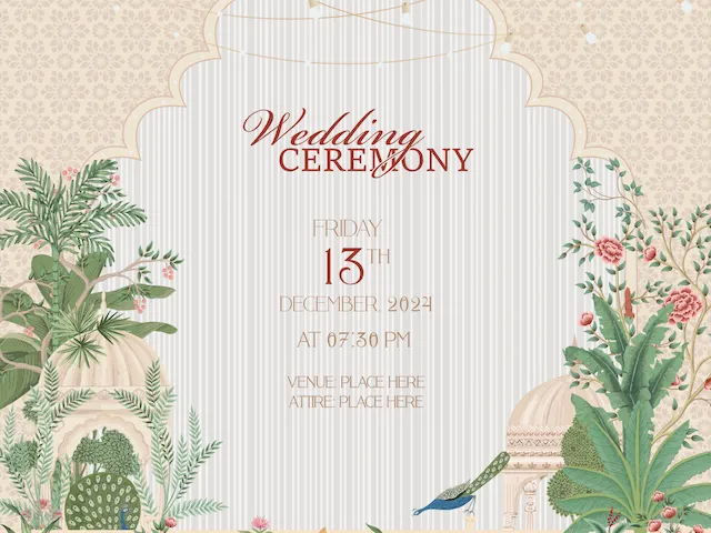 Indian Wedding Ceremony Invitation Garden Frame