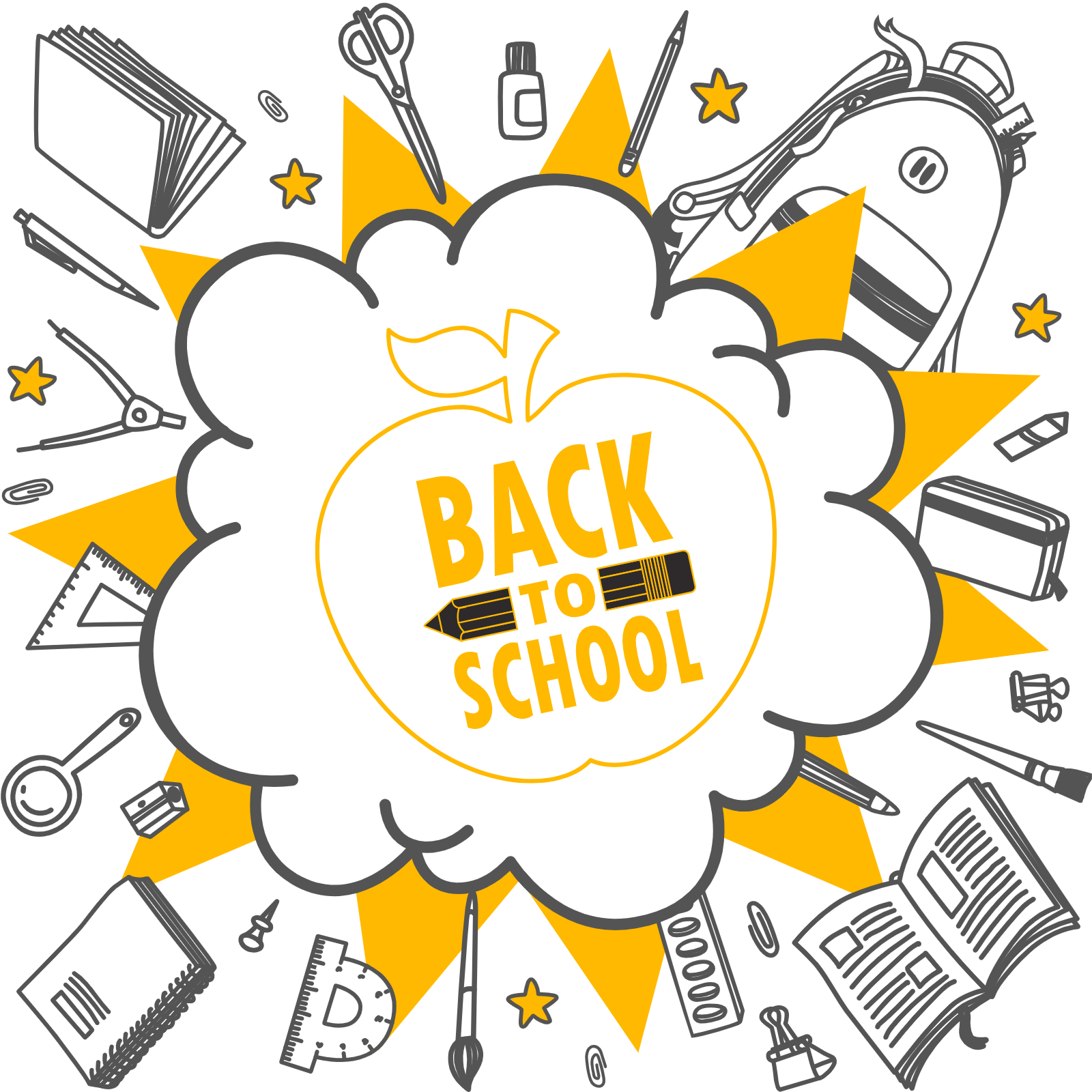 Back To School Apple Speech Bubble