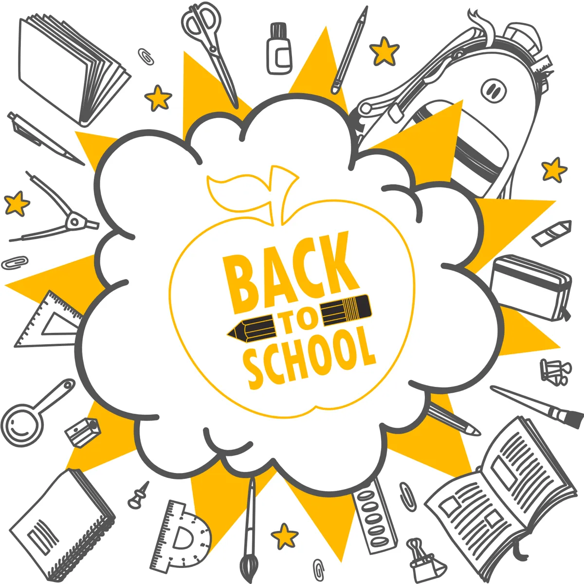 Laser cut and engrave Back To School Apple Speech Bubble