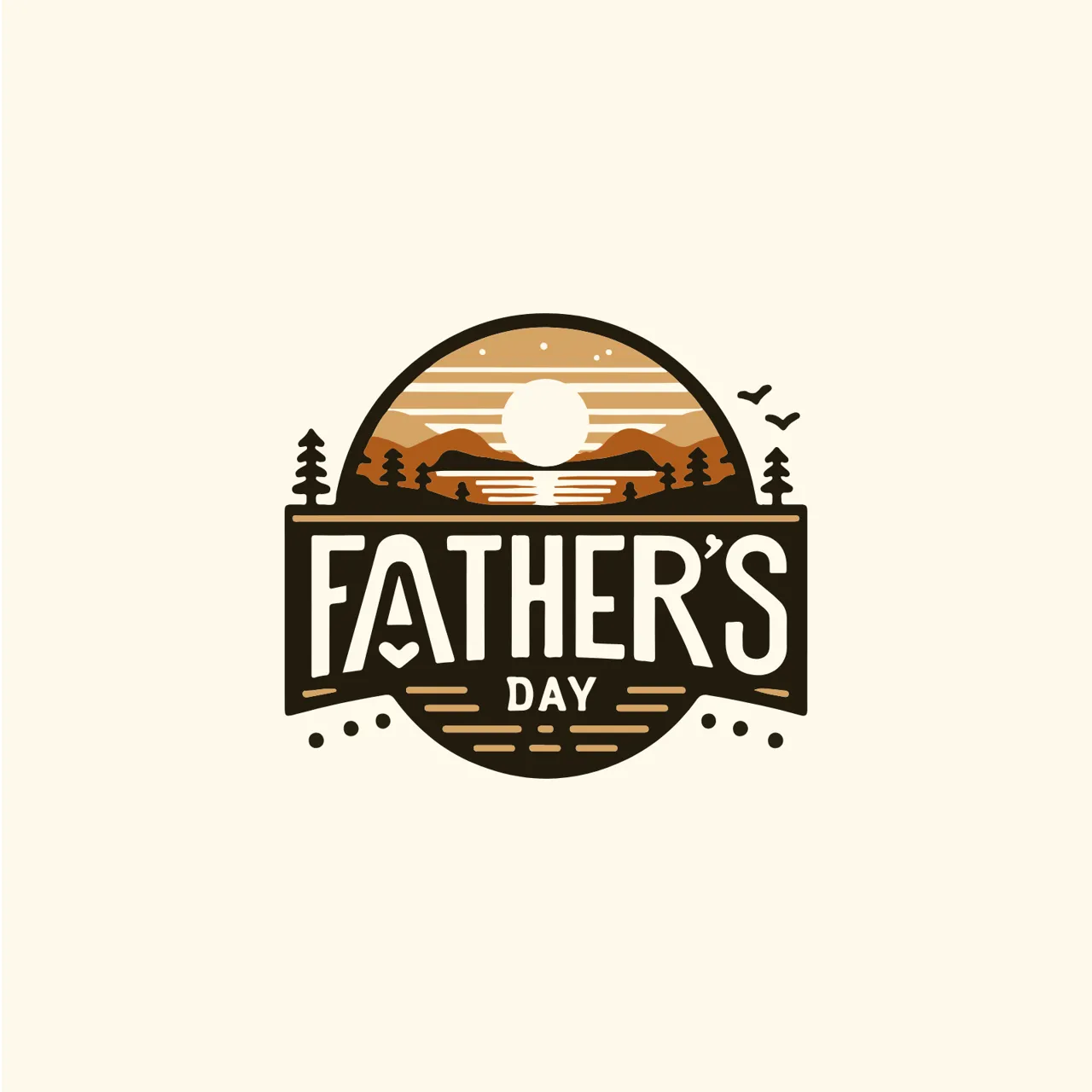 Laser cut and engrave Father's Day Mountain Landscape Badge