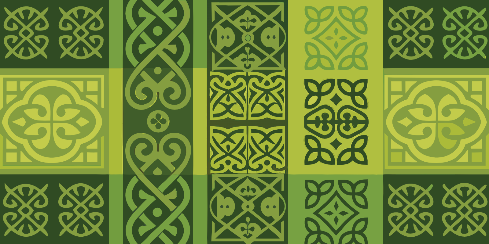 Geometric Floral Ornament Tile Pattern