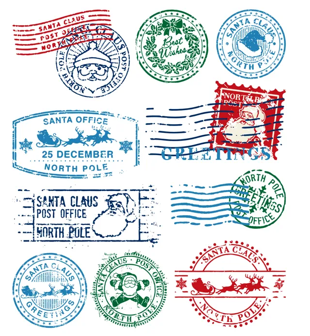 Christmas North Pole Postal Stamp Collection