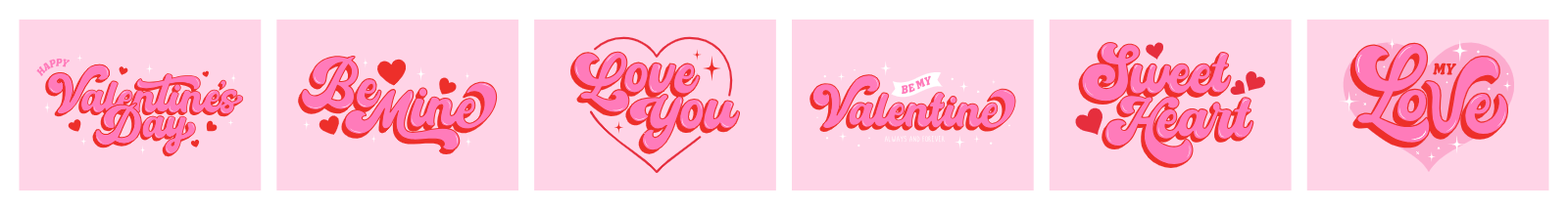 Valentine Day Typography With Heart Motifs