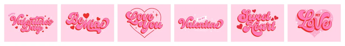 Laser cut and engrave Valentine Day Typography With Heart Motifs