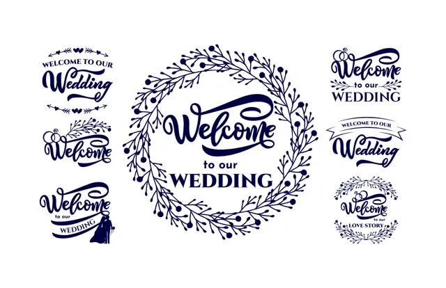 Wedding Welcome Signage Templates With Wreaths