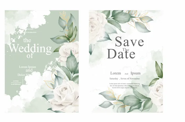 Floral Wedding Save The Date Stationery