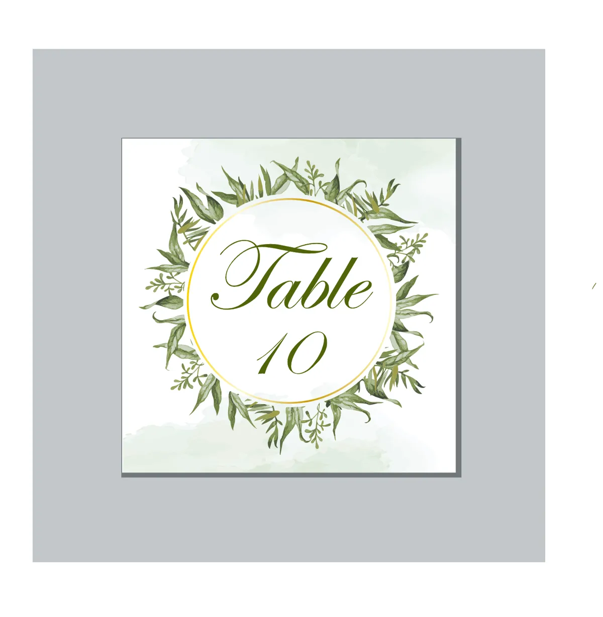 Laser cut and engrave Circular Leafy Wreath Wedding Table Sign