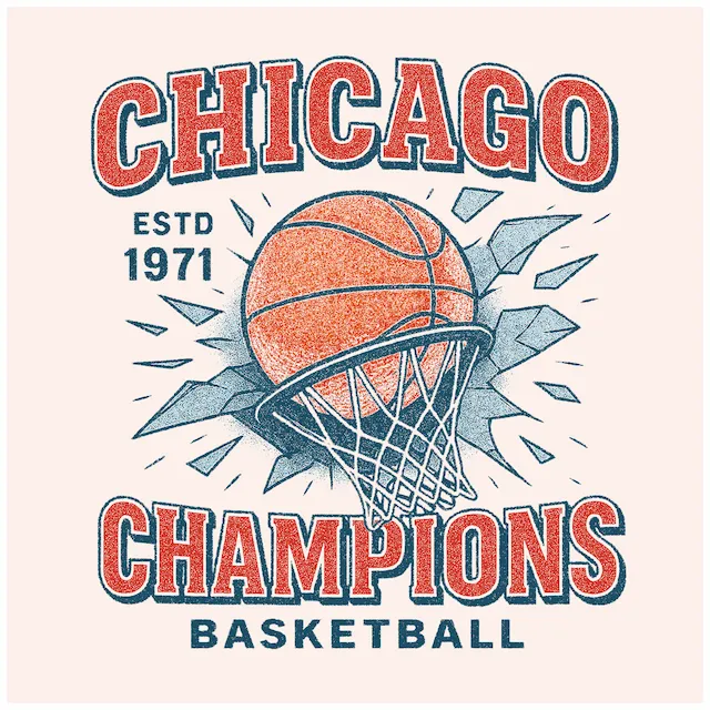 Chicago Basketball Champions Sports Graphic
