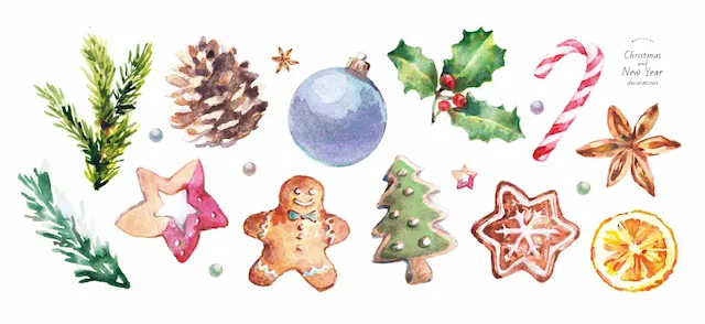 Christmas Holiday Decoration Elements Set
