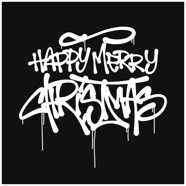 Happy Merry Christmas Graffiti Text Design