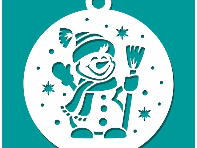 Snowman Christmas Ornament With Snowflake Accents
