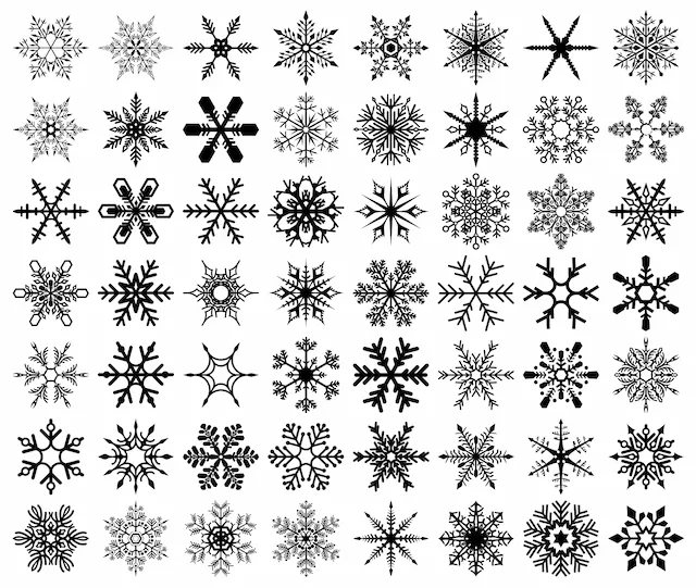 Collection Of Decorative Snowflake Cutout Templates