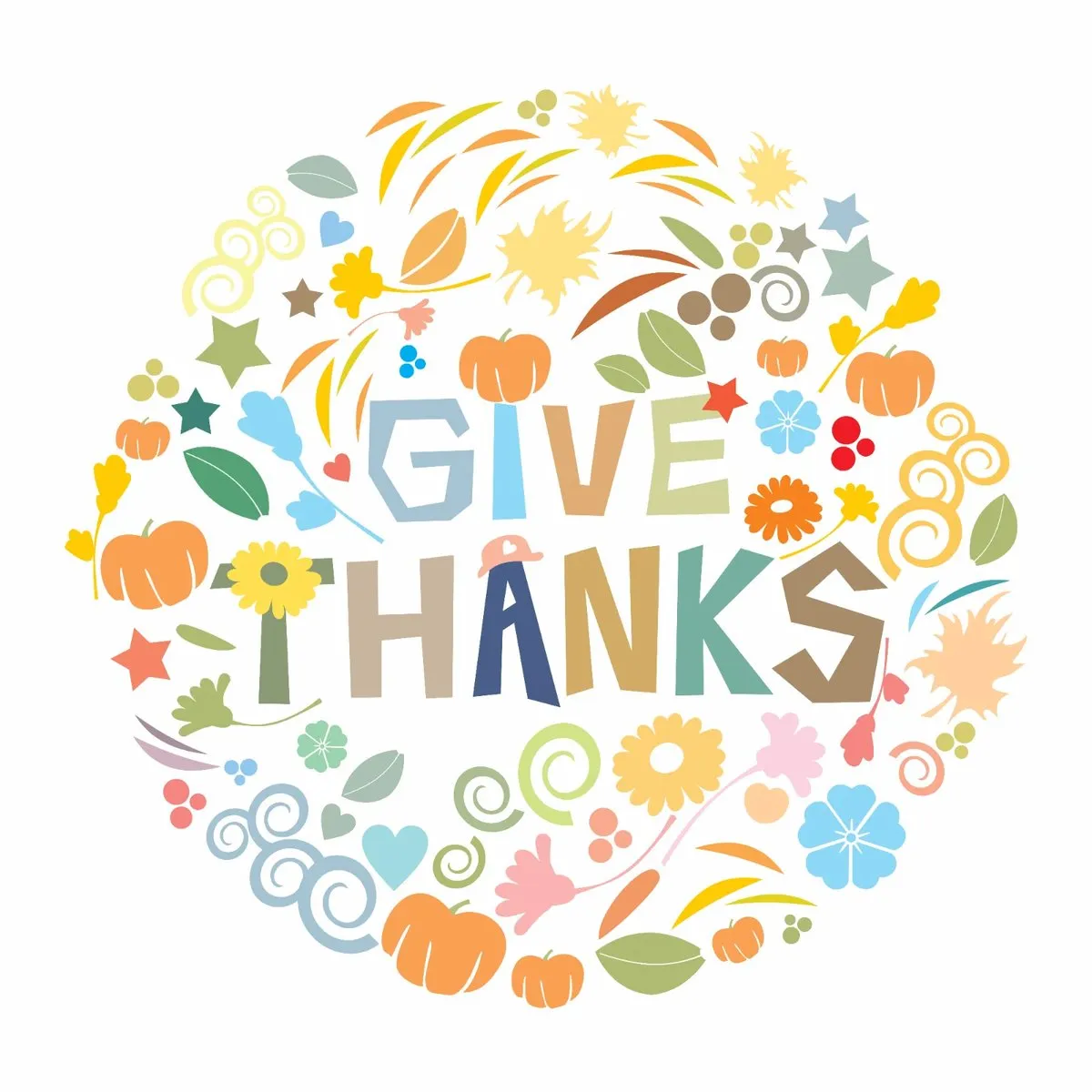 Laser cut and engrave Give Thanks Thanksgiving Circular Floral Wreath