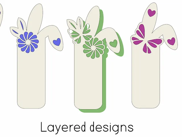 Easter Bunny Bookmark With Floral Cutouts