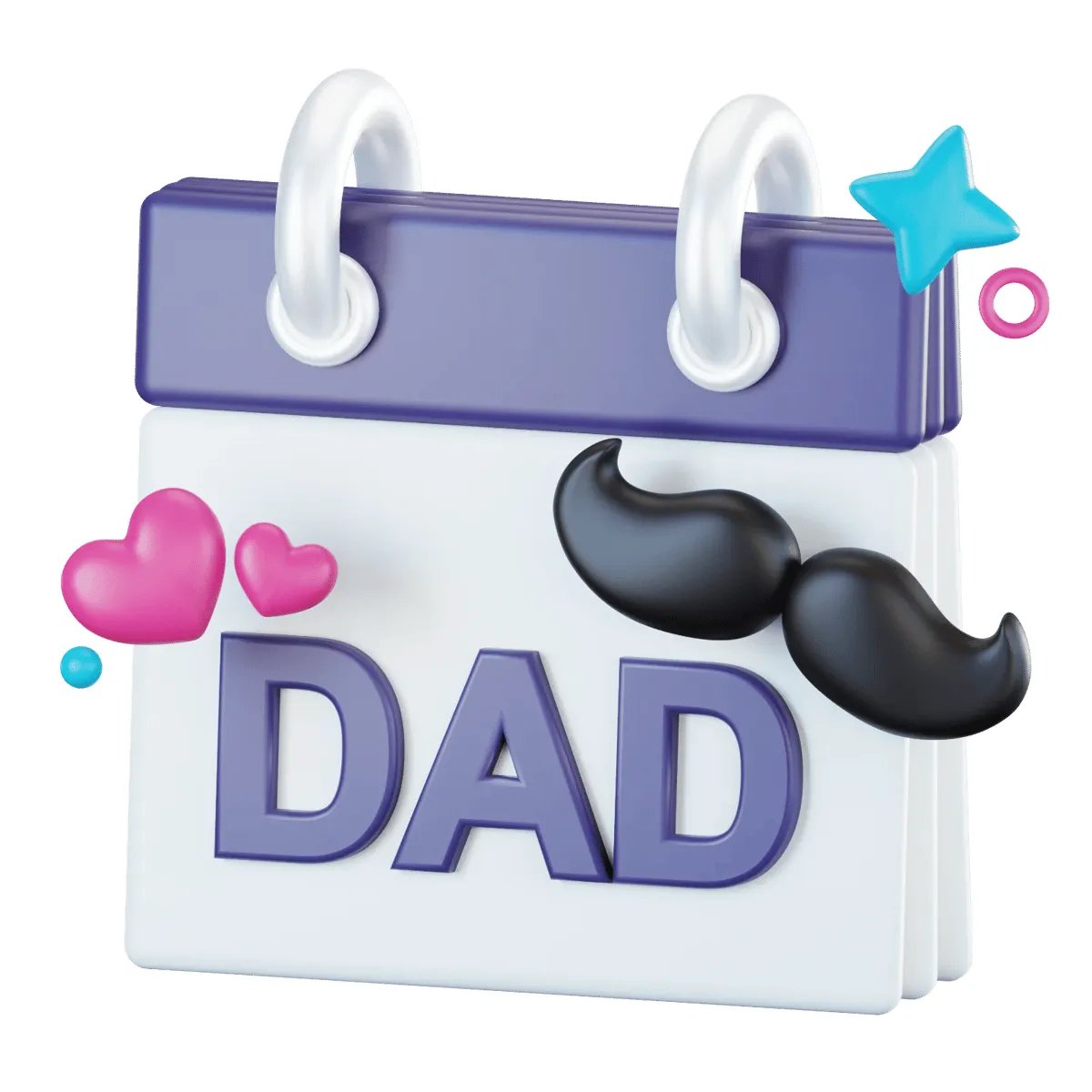 Laser cut and engrave Father's Day Calendar With Mustache Icon
