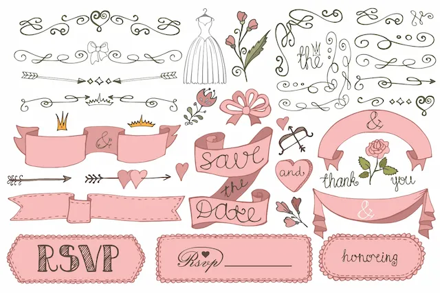 Wedding Stationery Ribbon And Frame Set