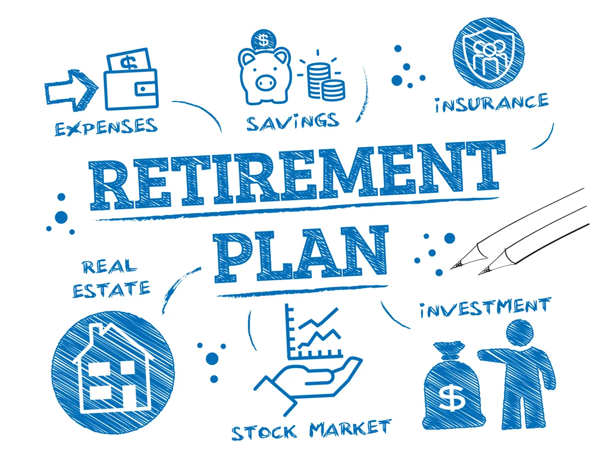 Laser cut and engrave Retirement Plan Infographic With Financial Icons