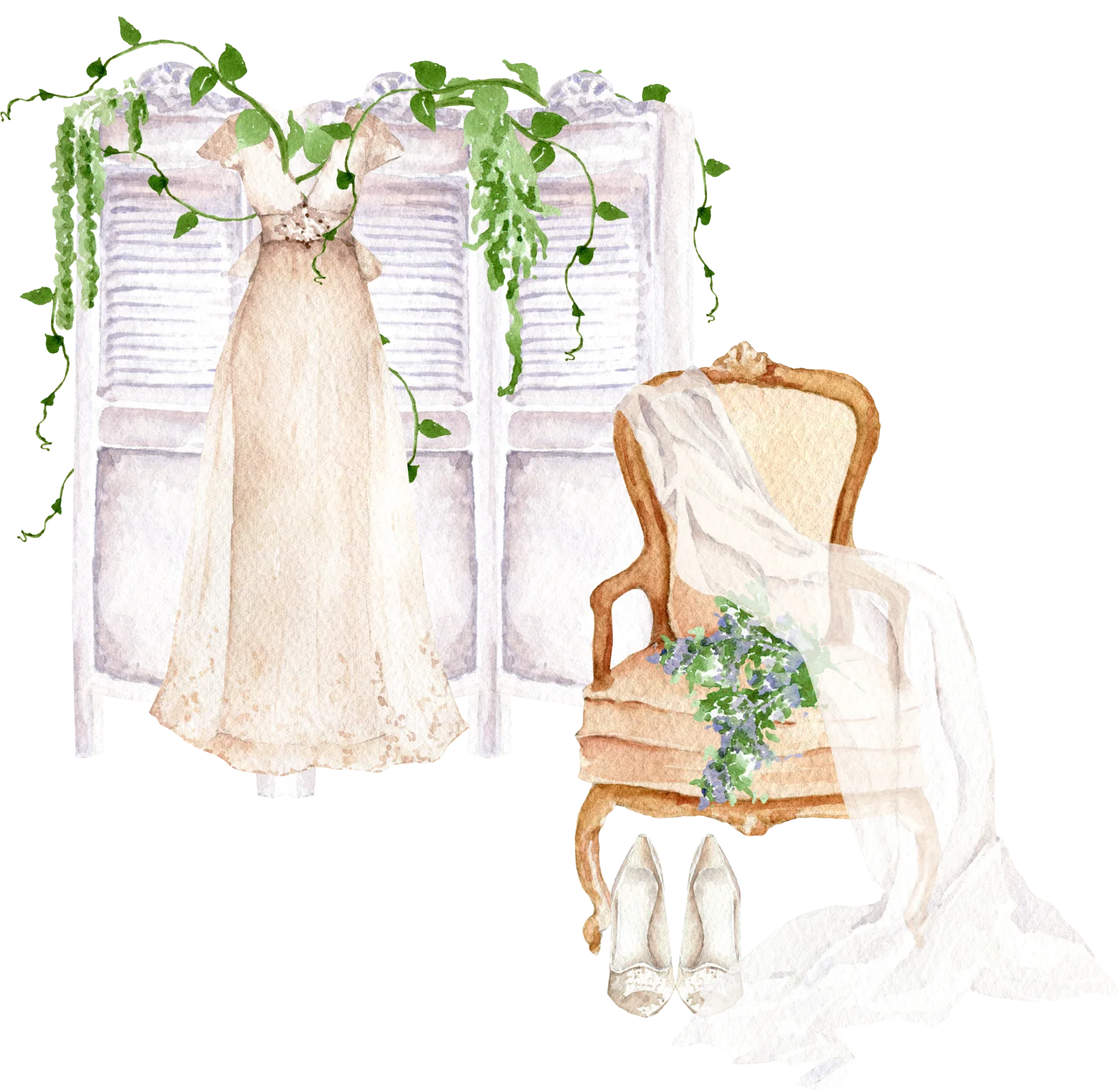 Laser cut and engrave Wedding Dress And Accessories With Screen