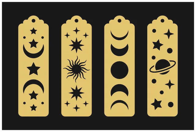 Celestial Bookmark Tags With Star Motifs