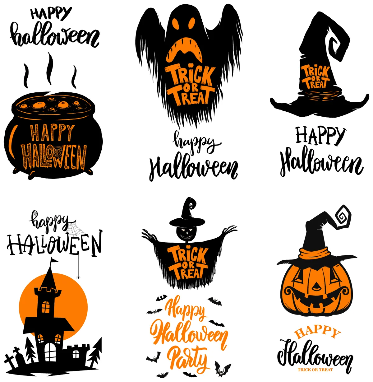 Laser cut and engrave Halloween Icons With Trick Or Treat Text