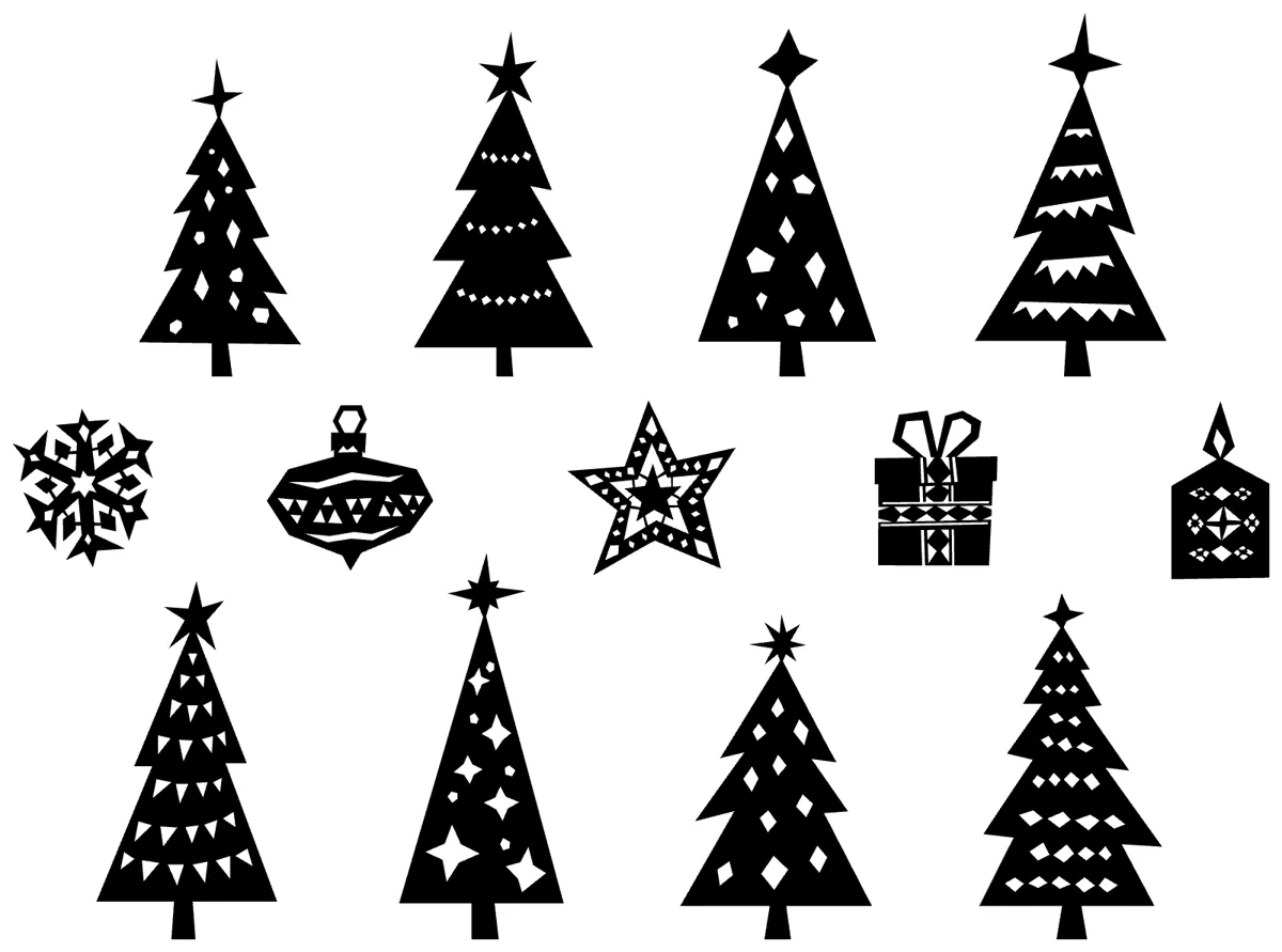 Laser cut and engrave Christmas Tree And Holiday Ornament Collection