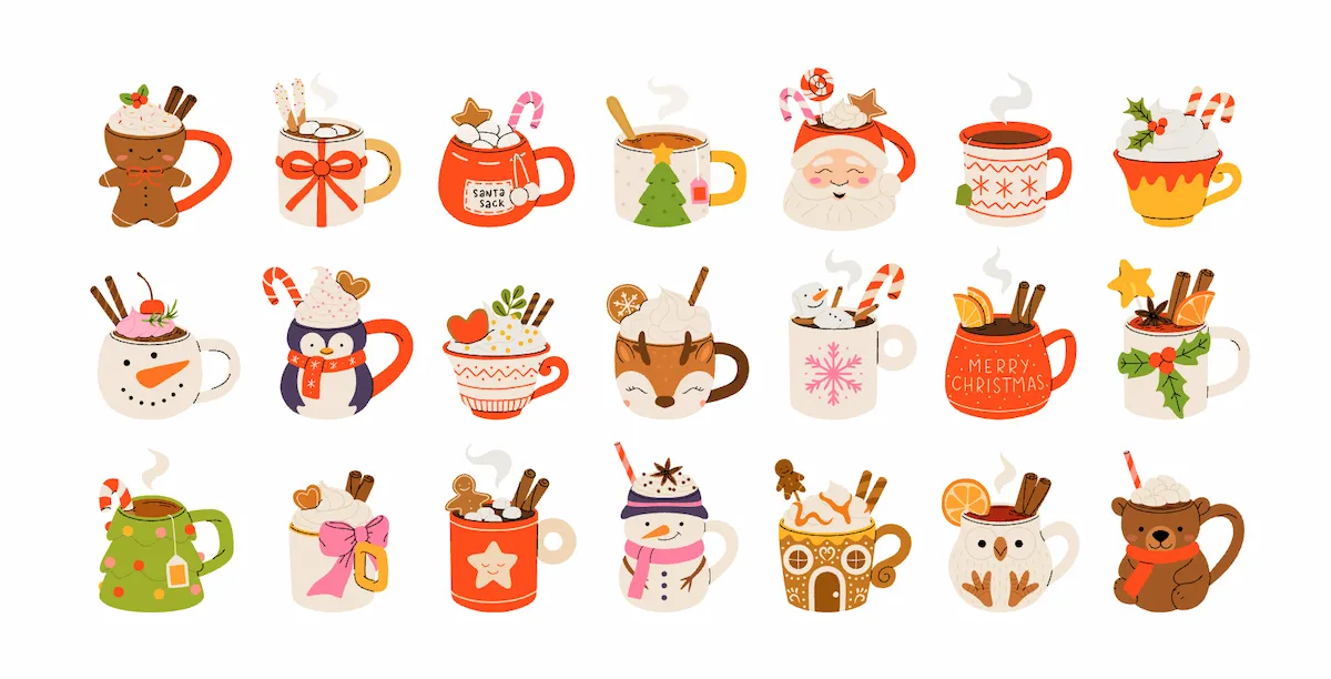 Laser cut and engrave Christmas Holiday Mug Collection With Characters