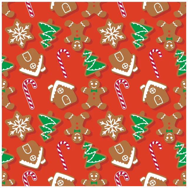 Christmas Gingerbread Cookies Pattern With Sweets