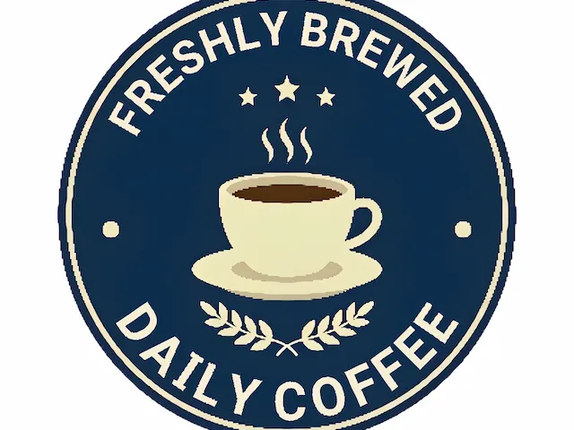 Freshly Brewed Daily Coffee Badge