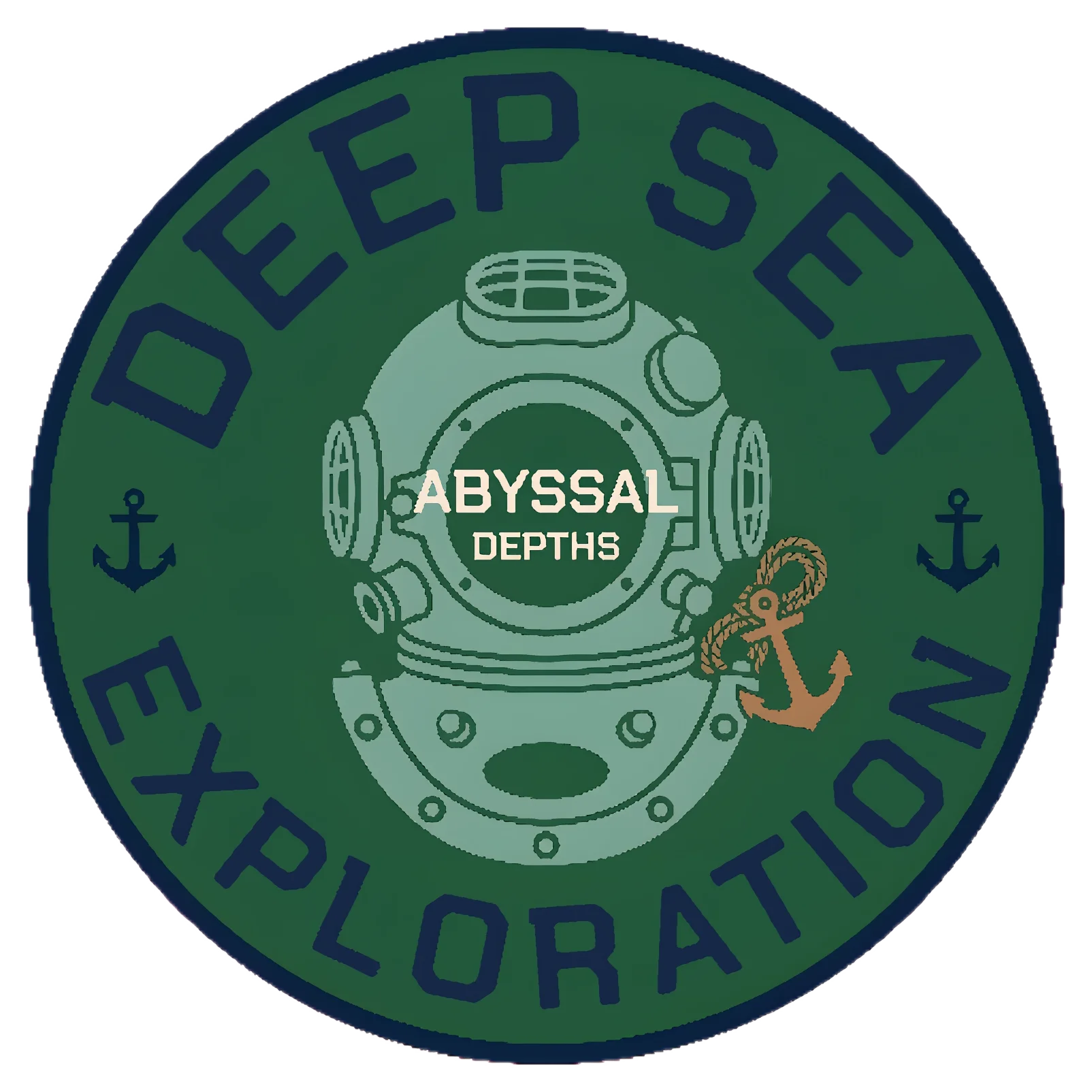 Deep Sea Exploration Diving Helmet Emblem