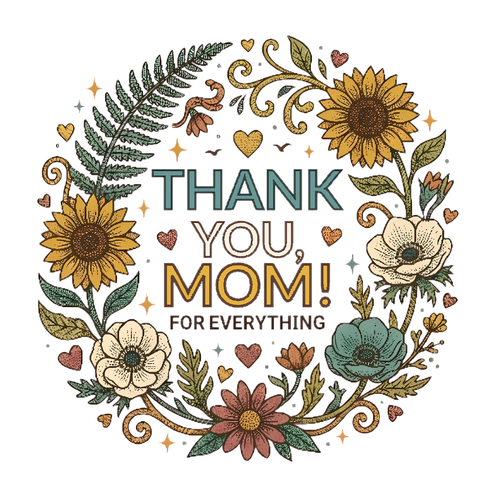 Thank You Mom Floral Wreath