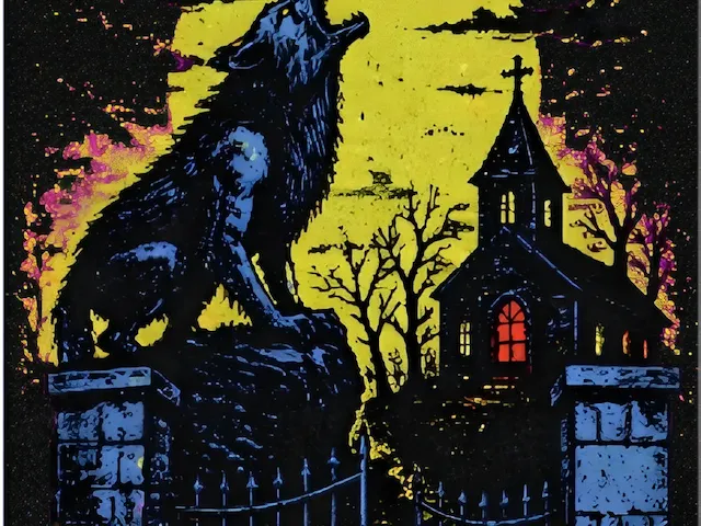 Howling Wolf Halloween Church Poster