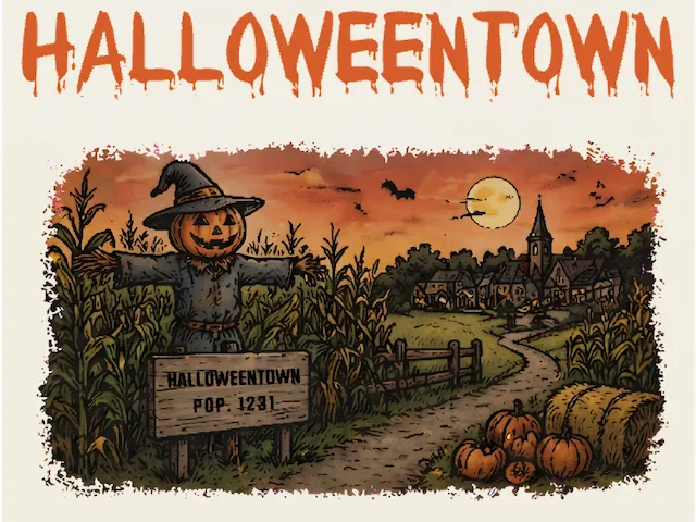Halloweentown Scarecrow Farm Landscape