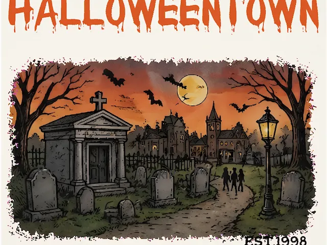 Spooky Graveyard Halloween Scene